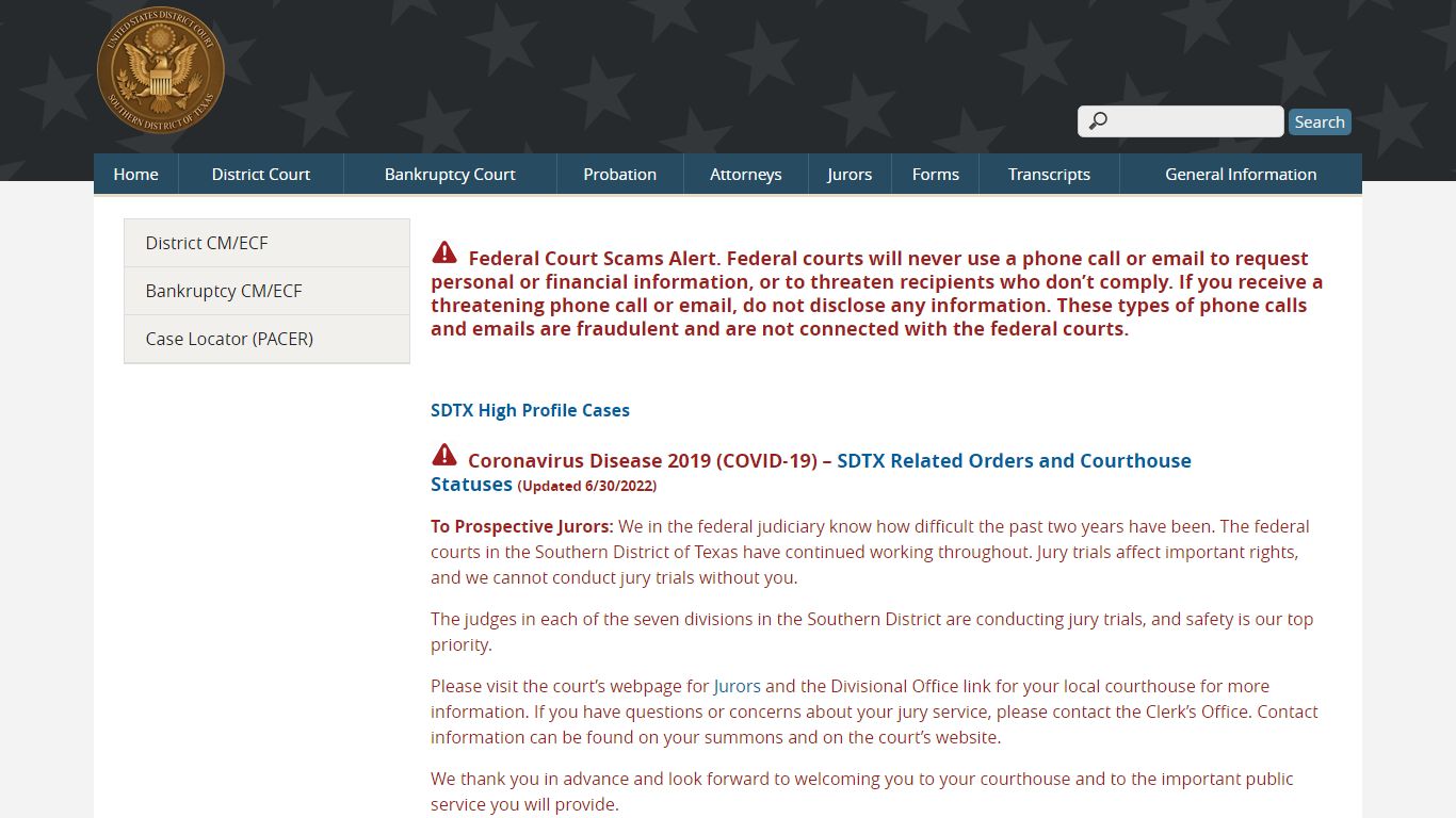 Southern District of Texas | United States District & Bankruptcy Court